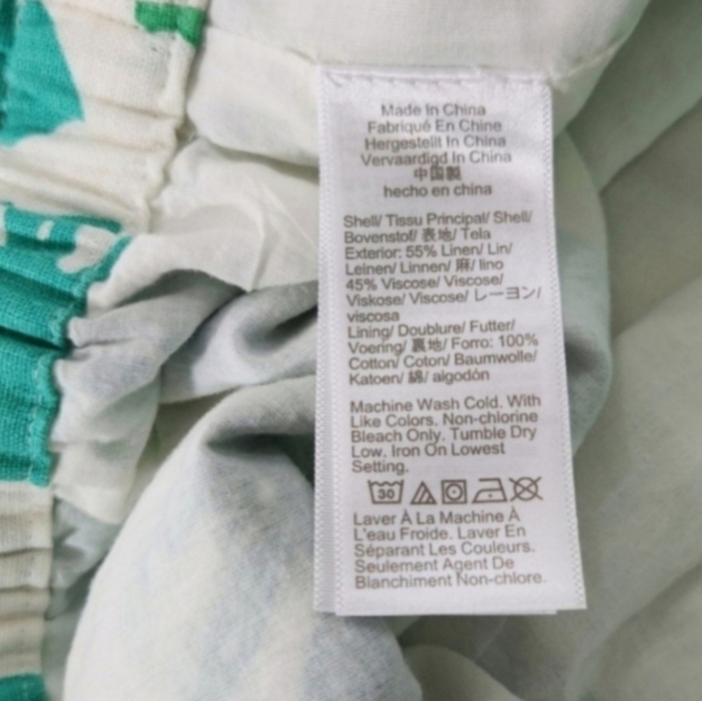 NWT J. Crew Linen Blend Tropical Monstera Print Pull On Skirt - Picture 7 of 8